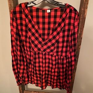Xl plaid blouse flowy